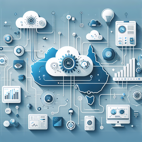 AI automation and cloud services visualised over NZ and AU map ...