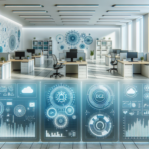 Modern NZ office with cloud server and AI workflow visual - SmartByte ...